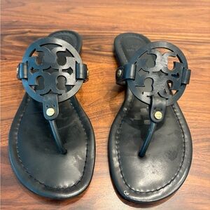Tory Burch Miller Sandals, Black, Size 8